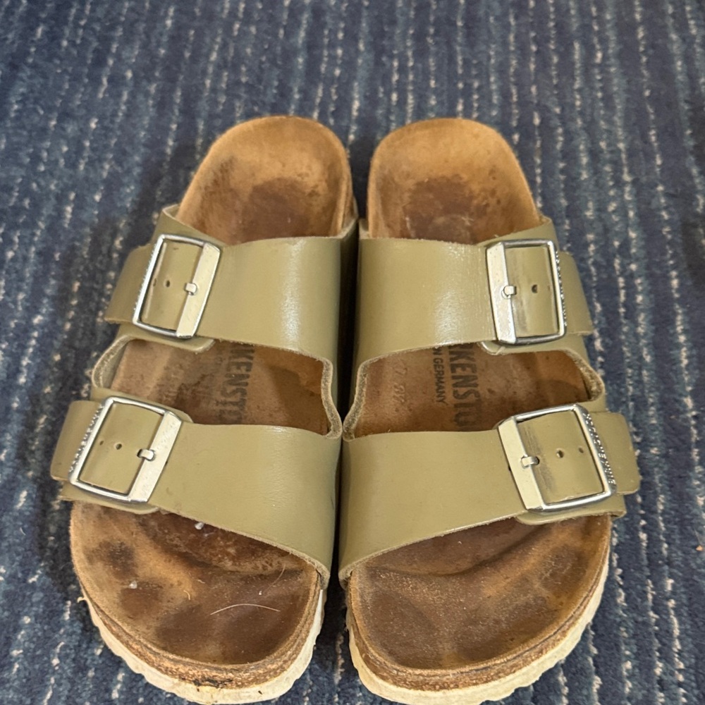 Birkenstock Khaki Double Buckle Sandals